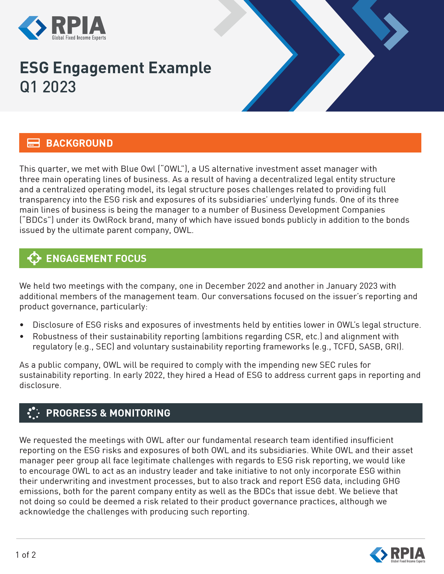 Engagement Example